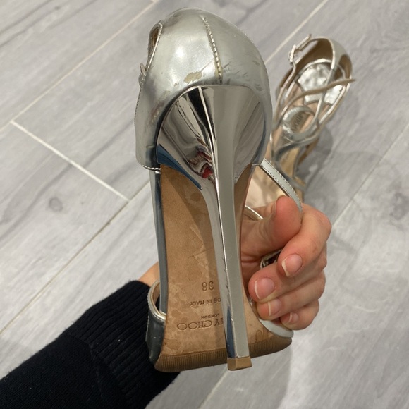 Jimmy Choo Lang 100 metallic leather sandal - Picture 3 of 7